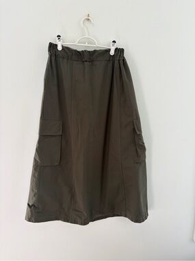 Simons Olive/Army/Khaki Green long Cargo Utility Gorpcore Skirt, S/P